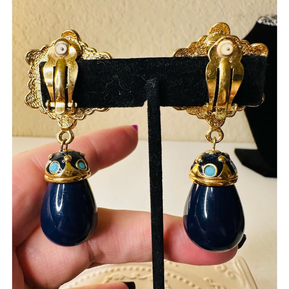 Vintage Jose Barrera for Roman for Avon Roman Holiday Earrings-RARE! - Picture 2 of 5
